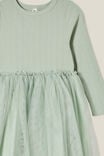 Vestido - Nova Long Sleeve Dress Up Dress, STONE GREEN - vista alternativa 2