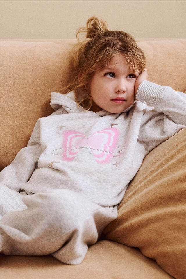 Sammy Oversized Hoodie, GREY MARLE/BUTTERFLY