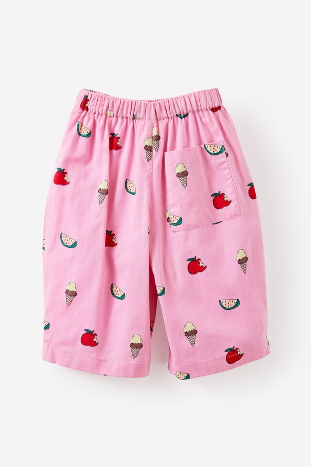 Baby Woven Barrel Pant, STRAWBERRY MILK/TINY JOYS