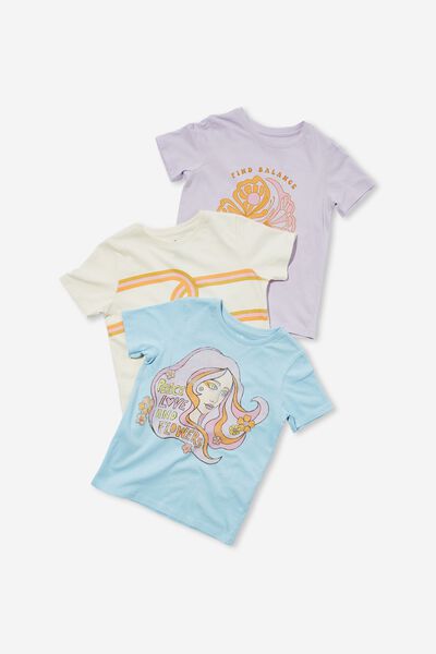 Girls Multipack Short Sleeve Tee 3 Pack, PEACE AND BALANCE PACK