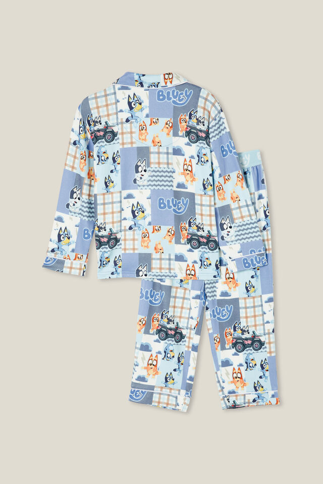 Lucas Long Sleeve Pyjama Set Licensed, LCN BLU DUSK BLUE/BLUEY PATCHWORK