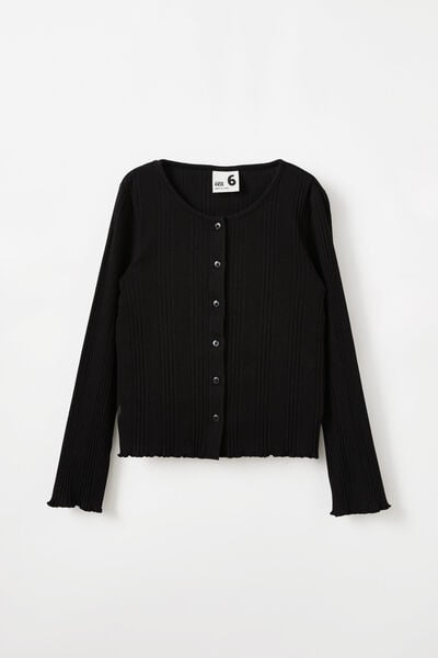 Ryder Button Long Sleeve, BLACK