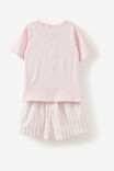 Kelly Short Sleeve Pyjama Set, BLUSH PINK/UNICORN DOUBLE STRIPE - alternate image 3