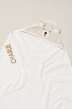 Baby Snuggle Towel - Personalised, MILK/BEAR - alternate image 2