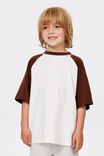 Essentials Raglan Short Sleeve Tee, VANILLA/ROCKY ROAD - example image 1
