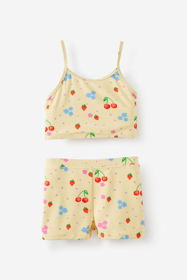 Tahlie Tankini Set, BABY YELLOW/CHERRIES