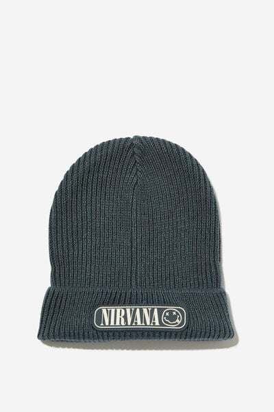 Kids Licensed Fisherman Beanie, LCN MT NIRVANA/VINTAGE NAVY