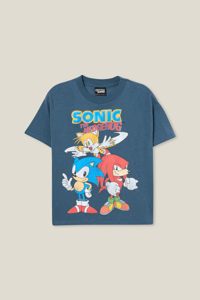 Camiseta - Sonic License Drop Shoulder Short Sleeve Tee, LCN SEG STARGAZER/SONIC GROUP
