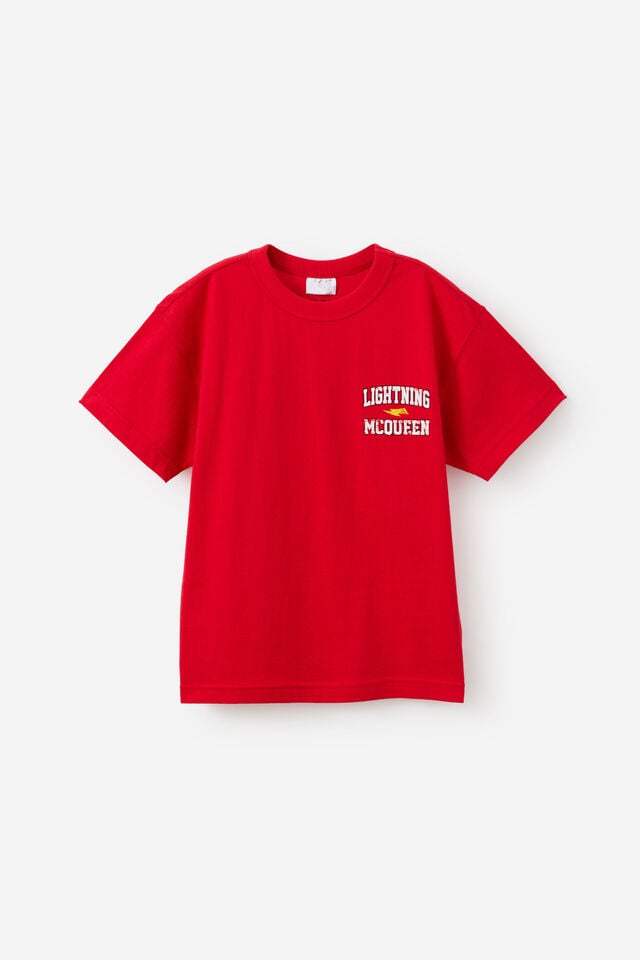 Lightning McQueen Disney Pixar Drop Shoulder SS Tee, LCN DIS VARSITY RED/ LIGHTING MCQUEEN