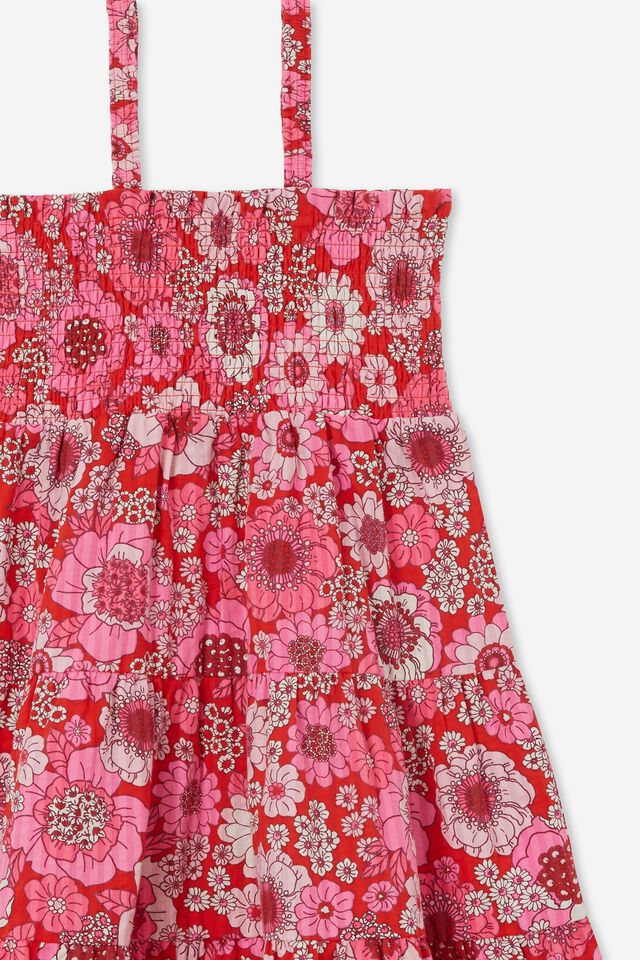 Catherine Sleeveless Dress, FLAME RED/LENNY FLORAL