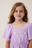 Paige Short Sleeve Dress, LILAC DROP/FLORAL EMBROIDERY - alternate image 4