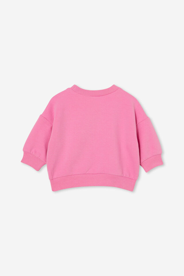 Barbie Alma Drop Shoulder Sweater, LCN MAT PINK GERBERA/BARBIE GLITTER B