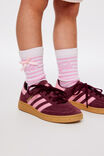 Barbie Crew Sock 2PK, LCN MAT BARBIE/BALLET PINK STRIPES - example image 1