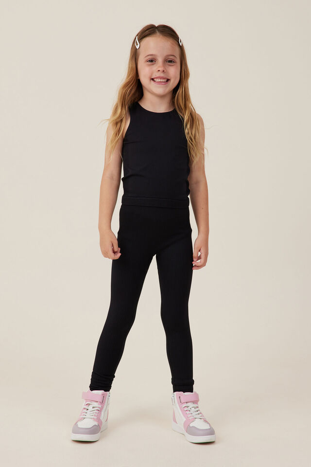 all in motion 100% Cotton Solid Black Leggings Size L (Kids) - 18% off