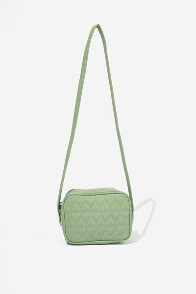 Quinn Quilted Cross Body Bag, GREEN PEAR/HEARTS