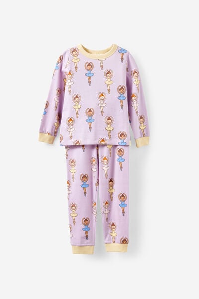 Dreamdrift Long Sleeve Pj Set, VINTAGE LILAC/BALLARINA GLOW