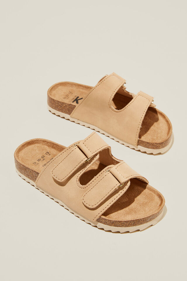 Frankie Double Strap Slide, TAUPY BROWN