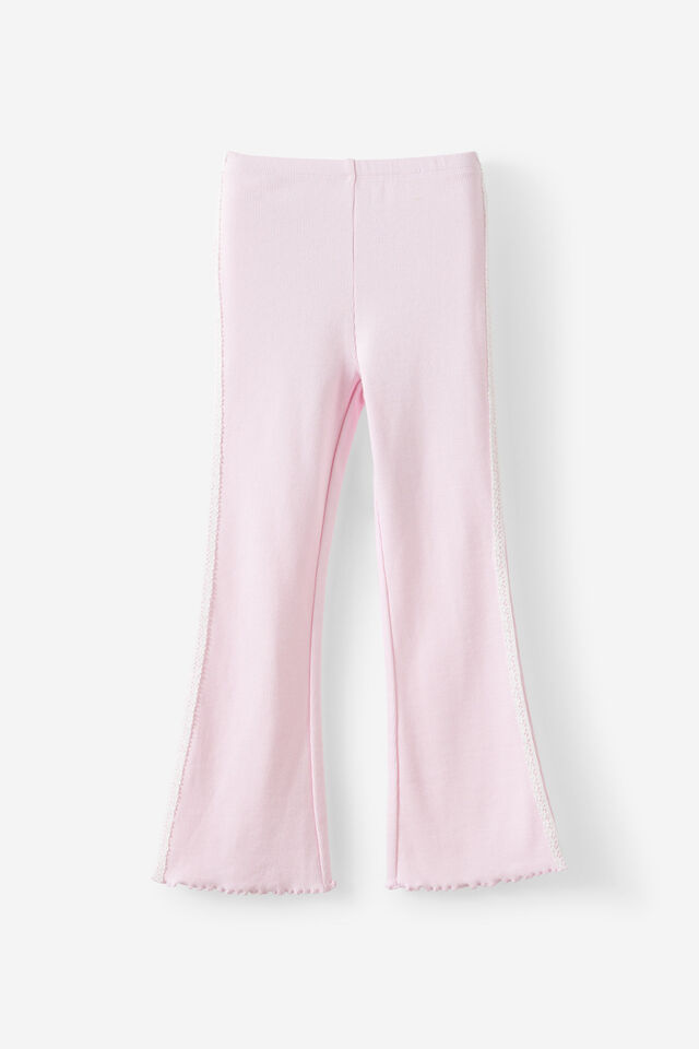 Essential Francine Flare Legging, TEA PARTY PINK/LACE TRIM