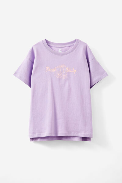 Poppy Short Sleeve Graphic Print Tee, LILAC DROP/FRUIT