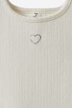 Harper Long Sleeve Dress Up Dress, DARK VANILLA/POINTELLE HEART - example image 3