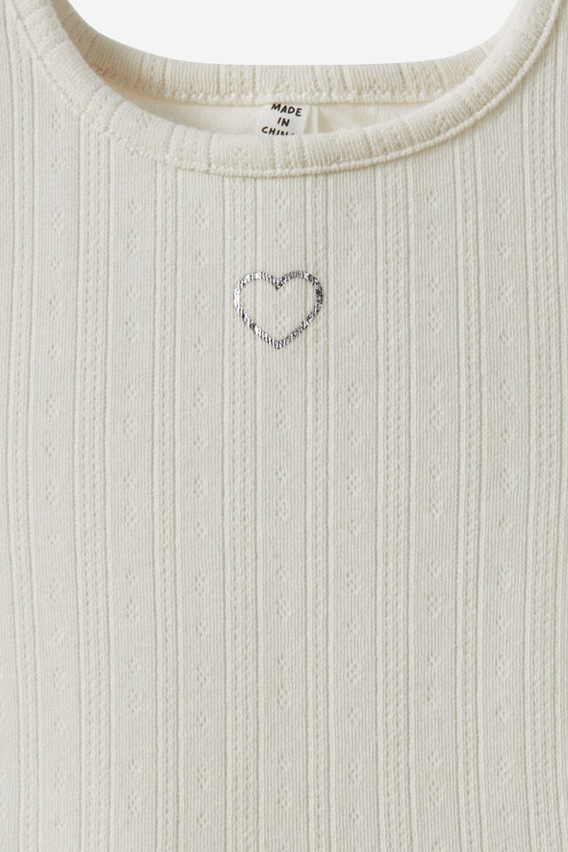 Harper Long Sleeve Dress Up Dress, DARK VANILLA/POINTELLE HEART