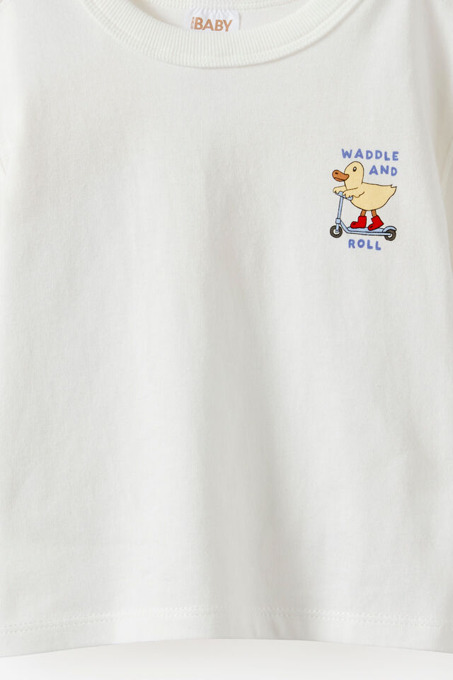Baby Essential Short Sleeve Graphic Tee, VANILLA/WADDLE AND ROLL