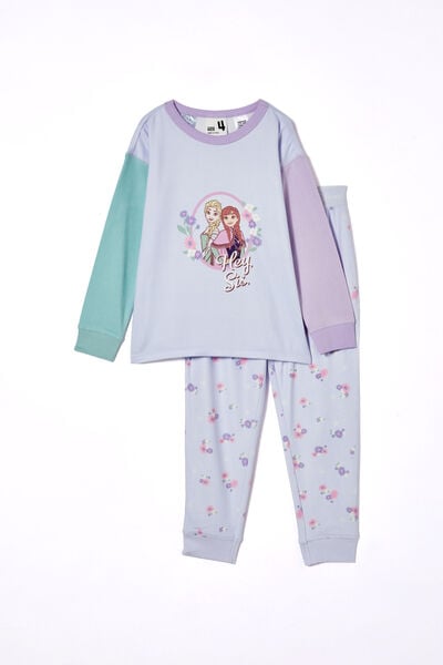 Serena Long Sleeve Pyjama Set Licensed, LCN DIS MORNING BLUE/FROZEN HEY SIS
