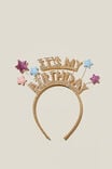 Tiara De Cabelo - Birthday Headband, GOLDY MULTI STARS - vista alternativa 1