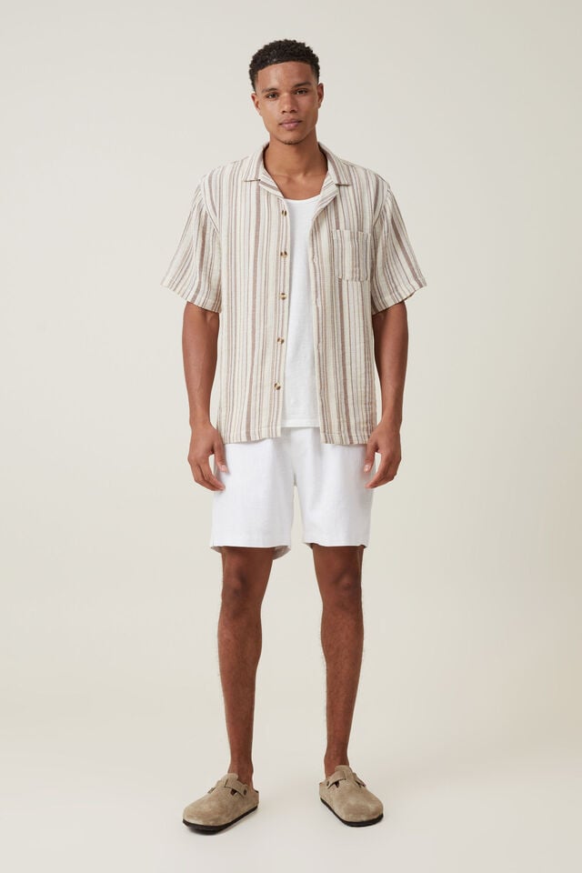 Palma Short Sleeve Shirt, NATURAL MULTI STRIPE