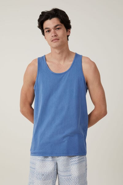 Organic Tank, WASHED COBALT