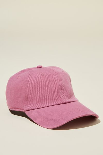 Premium 6 Panel Worker Hat, RASBERRY / SELF STITCH