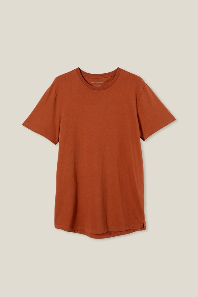 Organic Longline T-Shirt, TERRACOTTA