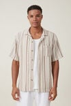Palma Short Sleeve Shirt, NATURAL MULTI STRIPE - alternate image 1