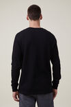 Camiseta - Textured Long Sleeve Tshirt, BLACK WAFFLE - vista alternativa 3