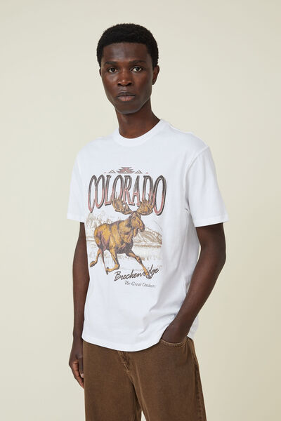 Camiseta - Premium Loose Fit Art T-Shirt, WHITE/BRECKENRIDGE