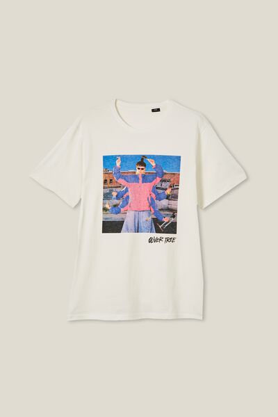 Tbar Collab Music T-Shirt, LCN WMG VINTAGE WHITE/OLIVER TREE - ARMS