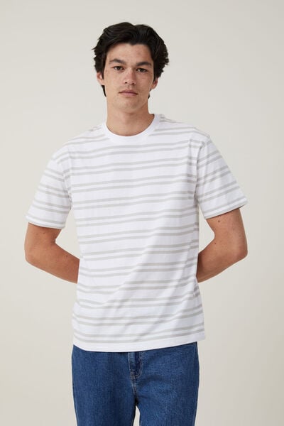 Graduate T-Shirt, SMOKEY WHITE DOUBLE STRIPE