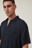 Cuban Short Sleeve Shirt, WASHED BLACK - alternate image 4