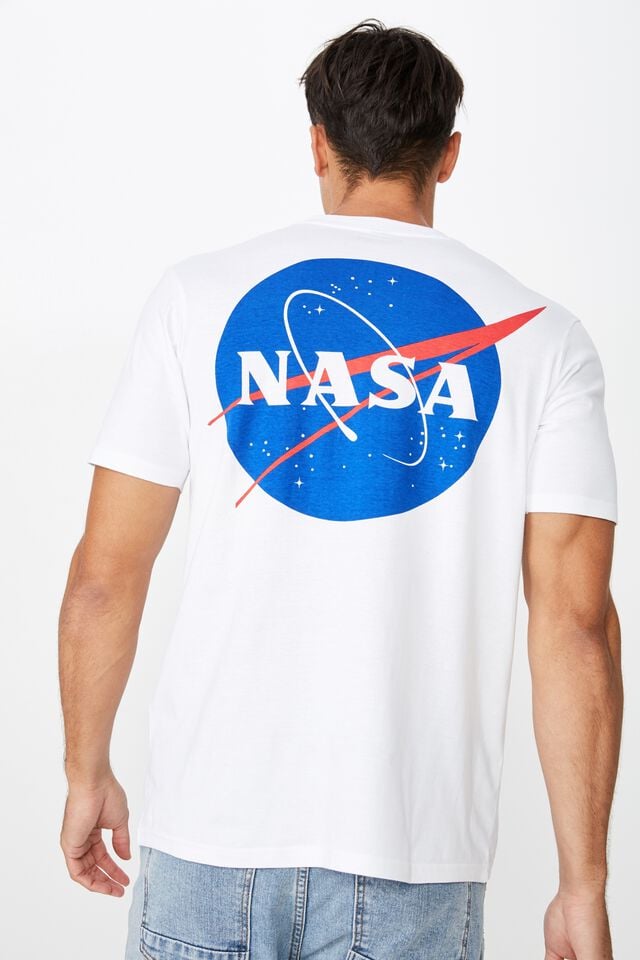 Tbar Collab Pop Culture T-Shirt, LCN NAS WHITE NASA - WORLD LOGO