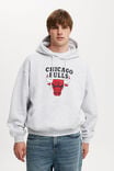 Nba Box Fit Hoodie, LCN NBA GREY MARLE/CHICAGO BULLS - alternate image 1