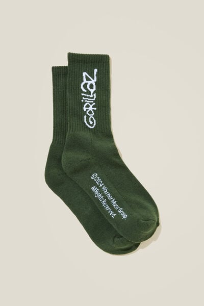 Special Edition Sock, LCN WMG PINE NEEDLE GREEN/GORILLAZ LOGO