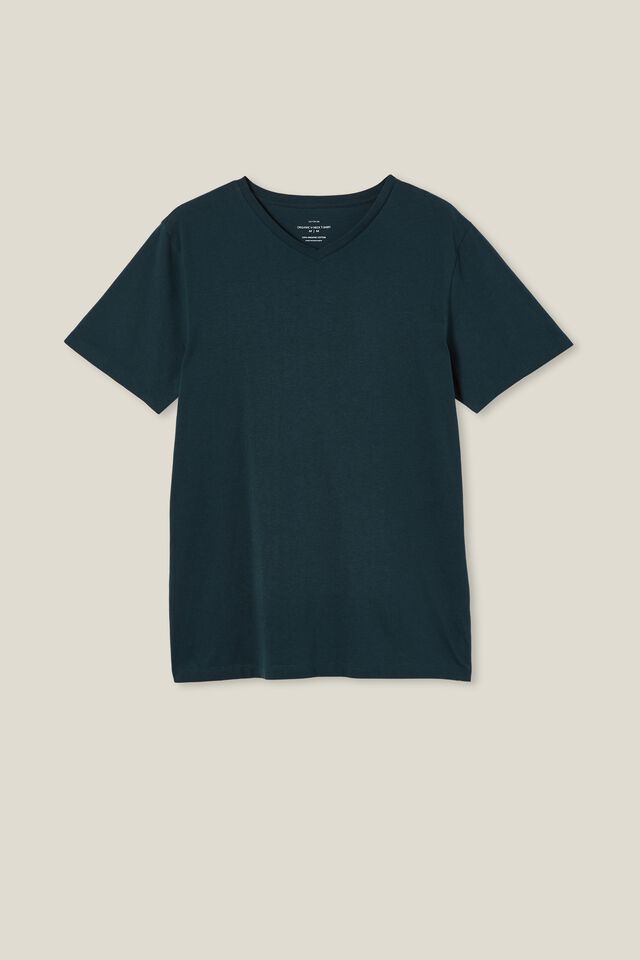 Organic V-Neck T-Shirt, DEEP SEA TEAL