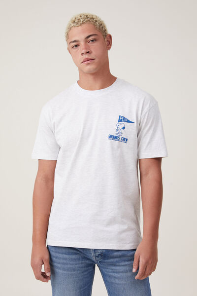 Loose Fit Pop Culture T-Shirt, LCN PEA WHITE MARLE / GROUNDS CREW