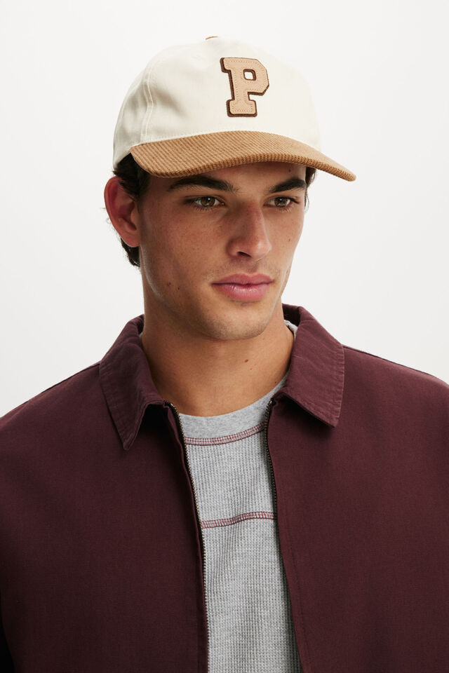 5 Panel Hat, BONE/BROWN/P