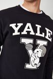 Special Edition Crew Fleece, LCN YAP INK NAVY/YALE SNOOPY FOOTBALL