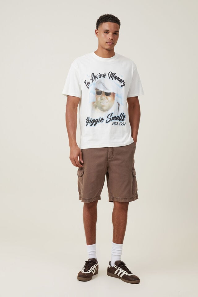 Camiseta - Biggie Loose Fit T-Shirt, LCN MT VINTAGE WHITE/BIGGIE - IN MEMORY