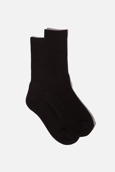 Essential Active Sock, BLACK SOLID
