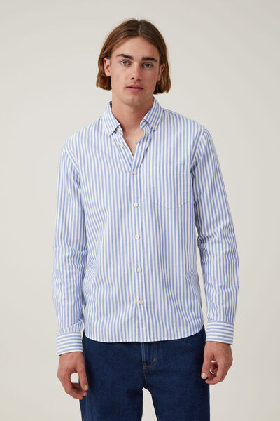 Mayfair Long Sleeve Shirt, BLUE STRIPE