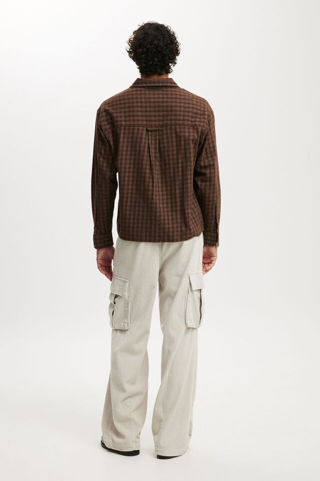 Baggy Pleat Cargo Pant, LIGHT STONE CORD