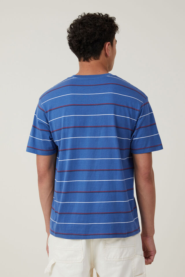 Camiseta - Loose Fit T-Shirt, ROYAL BLUE EASY STRIPE / EQUIPE